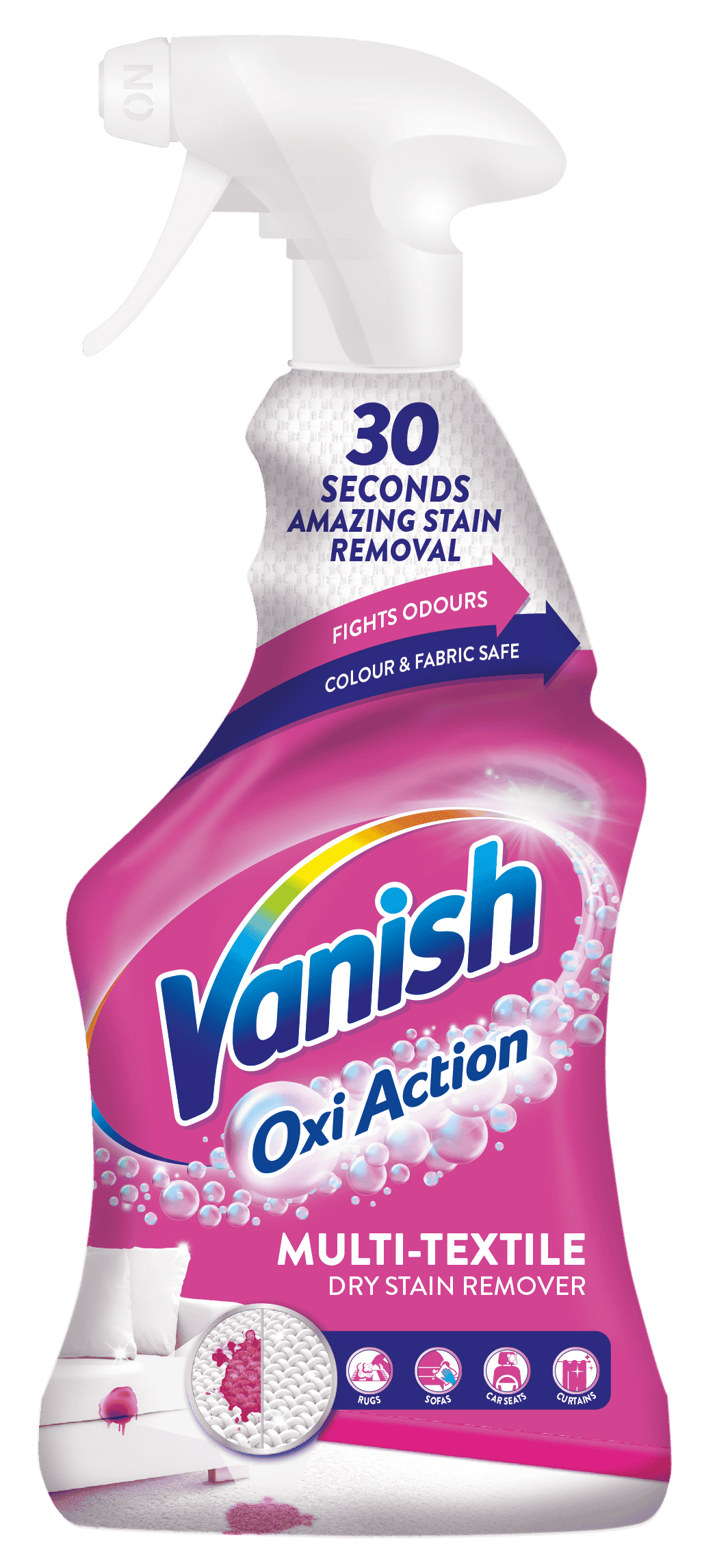 Vanish Oxi Action sprej na čištění koberců a čalounění