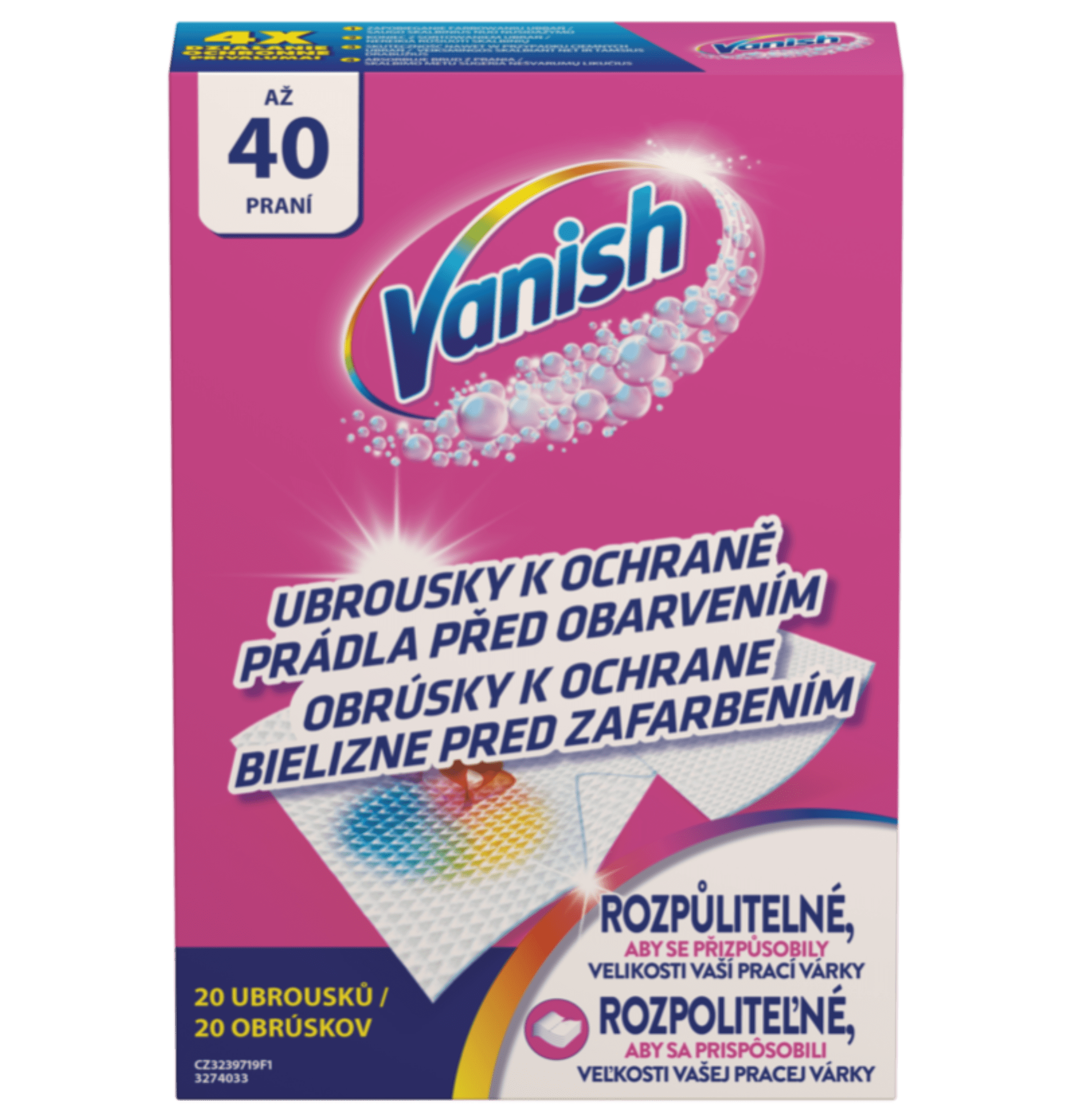 Vanish Color Protect ubrousky k ochraně prádla před obarvením